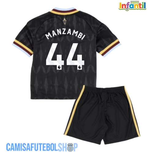 Camisa de time de futebol Aston Villa Johan Manzambi #44 Replicas 2º Equipamento Infantil 2026-27 Manga Curta (+ Calças curtas)